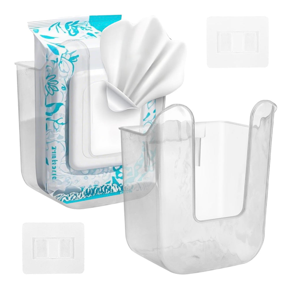 Loyanger wipes holder front view showing wall-mounted, quick wipe access