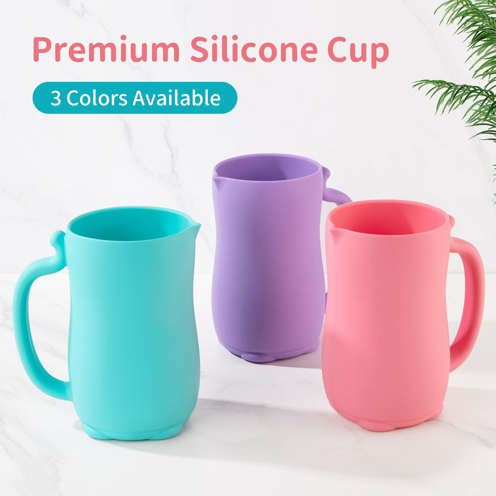 LOYATRO silicone rinse cup uses food-grade silicone for soft, safe bath time.