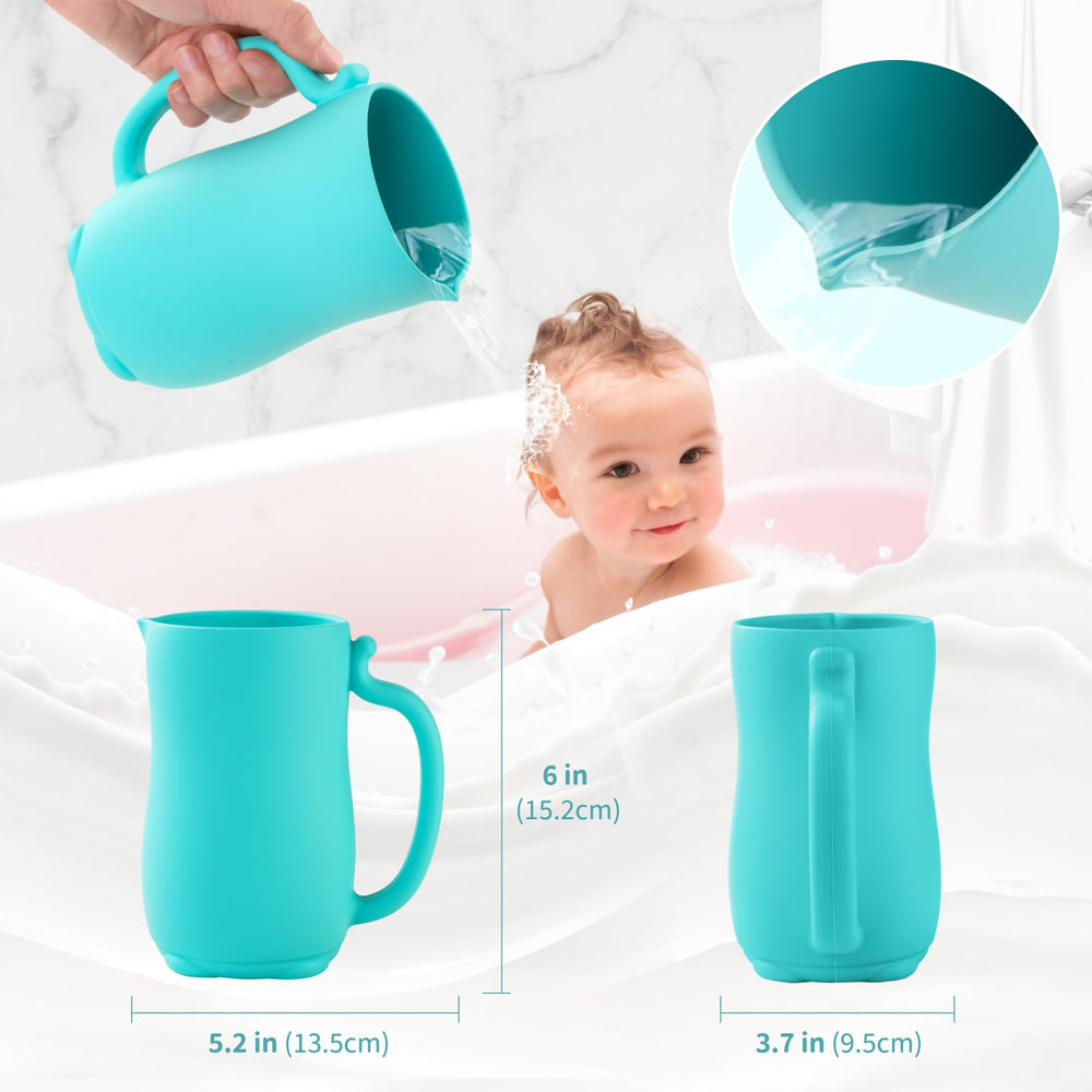 LOYATRO toddler bath toy cup cat turquoise helps with bath time routines.