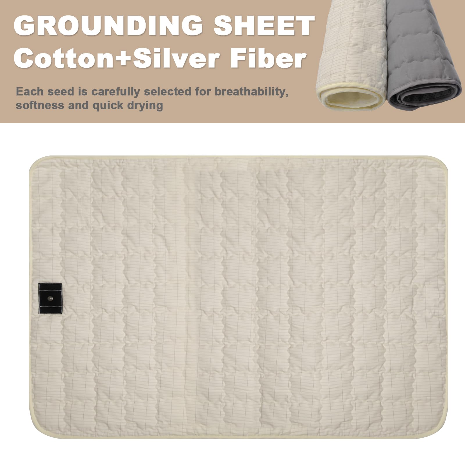 LOYDBDT grounding mat ecological cotton detail captures natural materials and gentle touch.