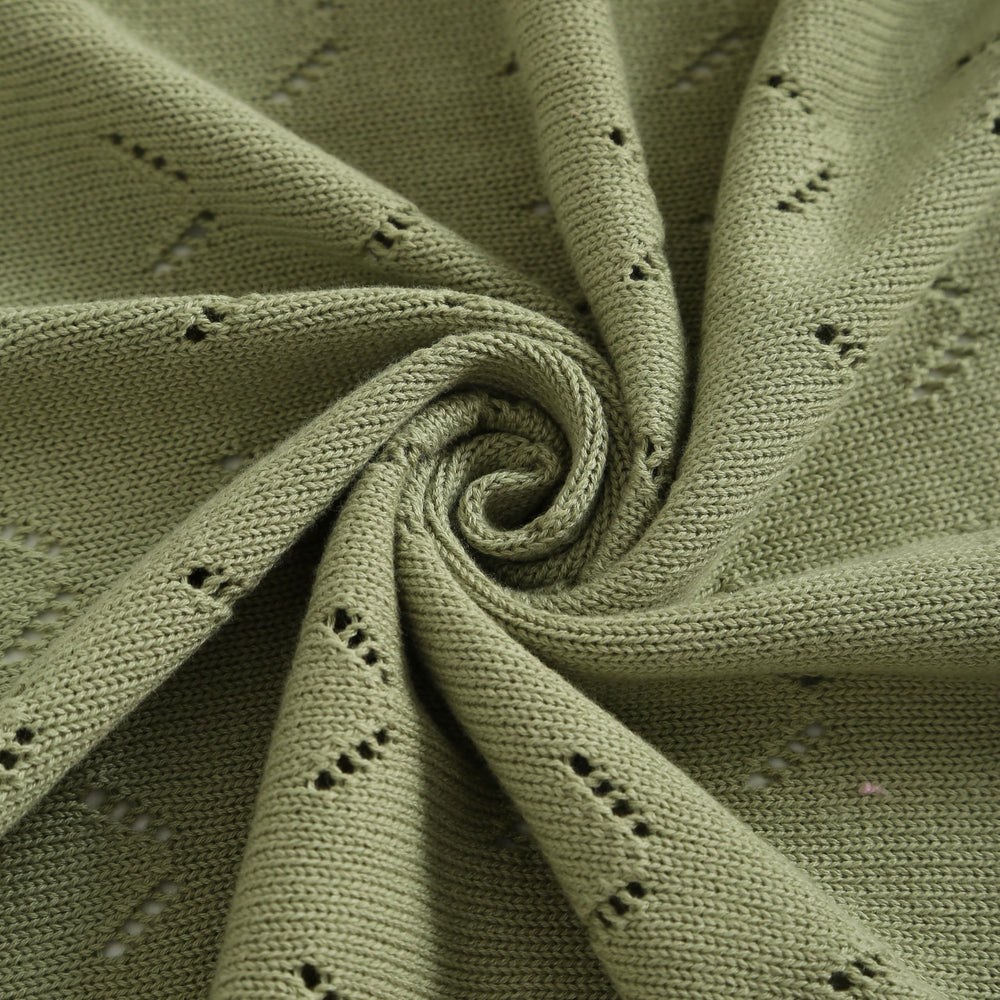 Loyfoky baby blanket breathable design provides warmth with airflow for year-round comfort.