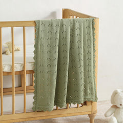 Loyfoky baby blanket sage green demonstrates nursery-friendly color pairing.