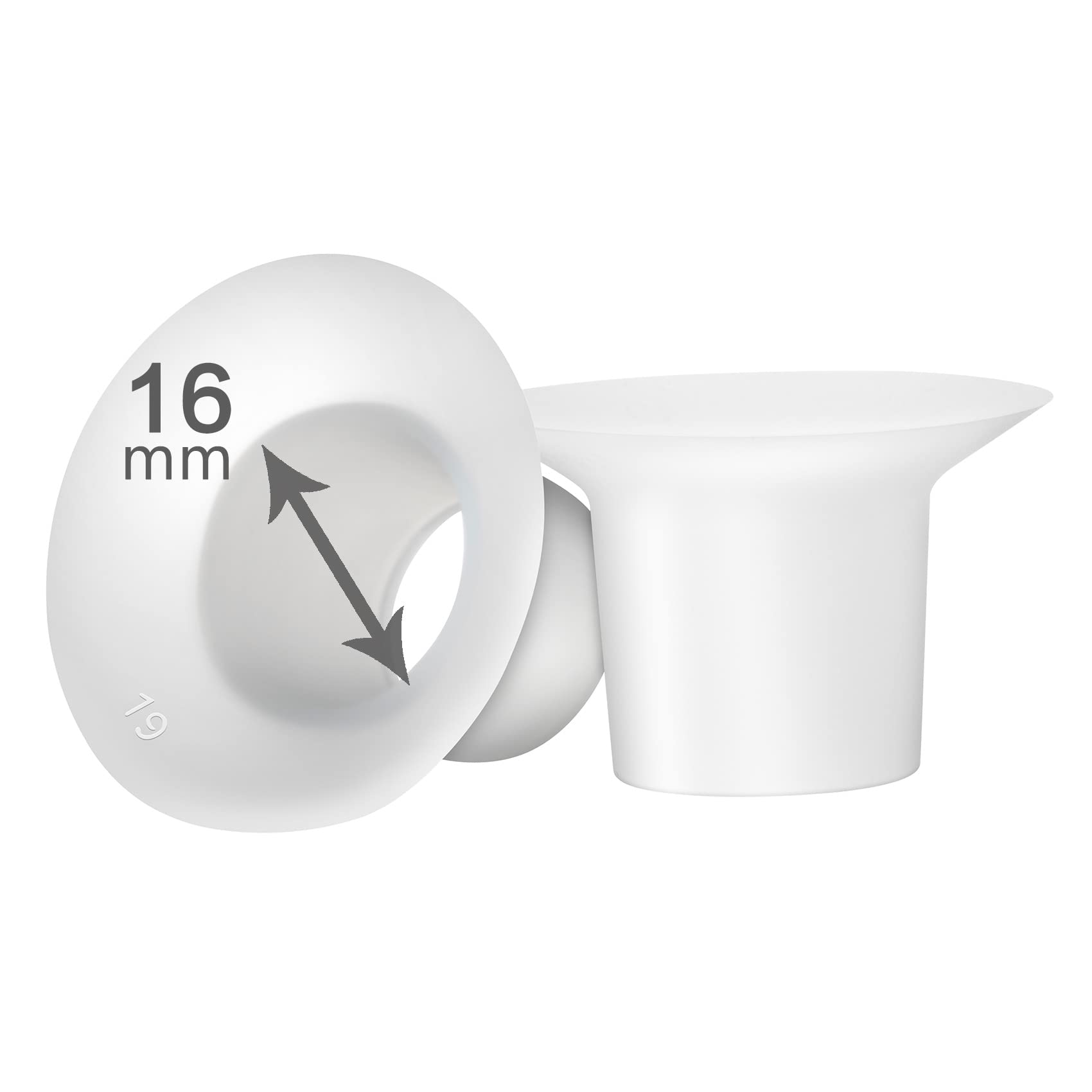 LOZAEVE 16mm flange inserts fit Spectra shields for comfortable pumping.