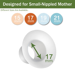 LOZAEVE 17mm insert with Medela 24mm shield visual, reduces tunnel size