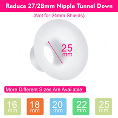 LOZAEVE 25mm flange insert for Medela shields improves small-tunnel comfort.
