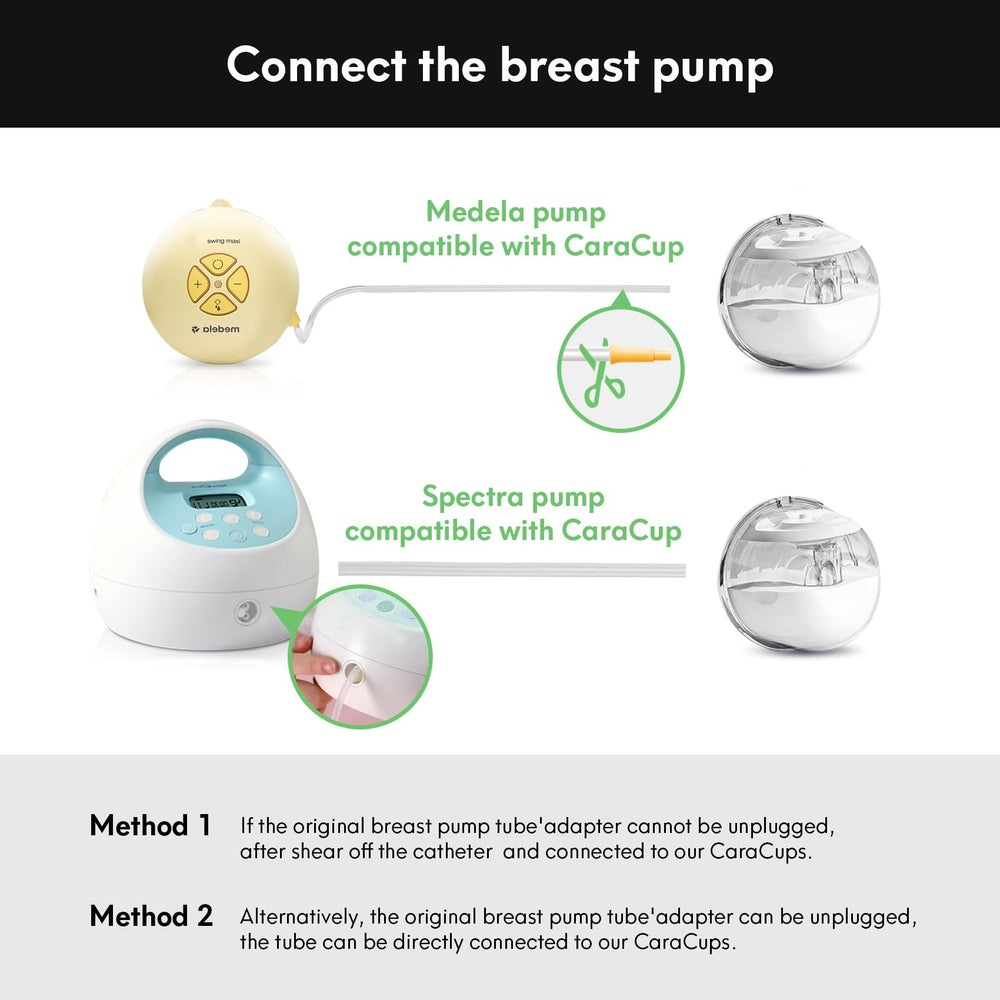 LOZAEVE CaraCups connect via catheter adapter for smooth tubing setup.