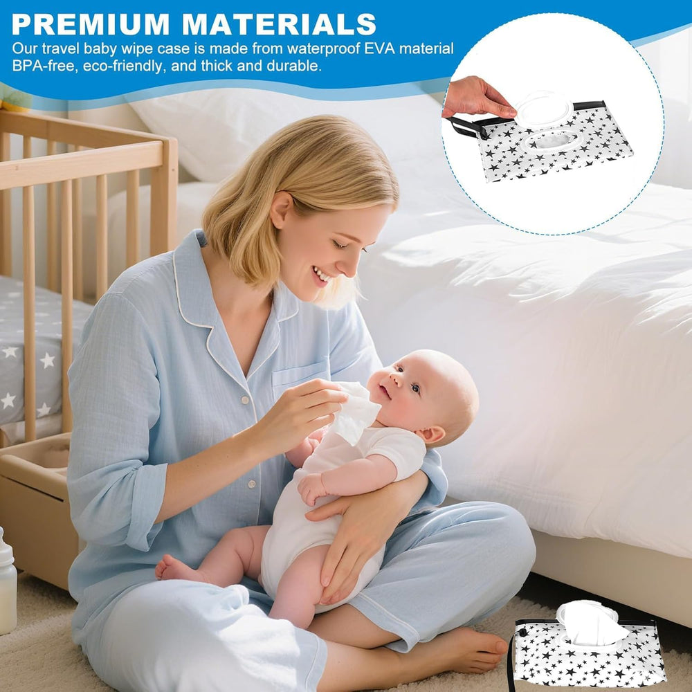 LQMBABY travel wipes pouch includes a wrist strap for easy carry