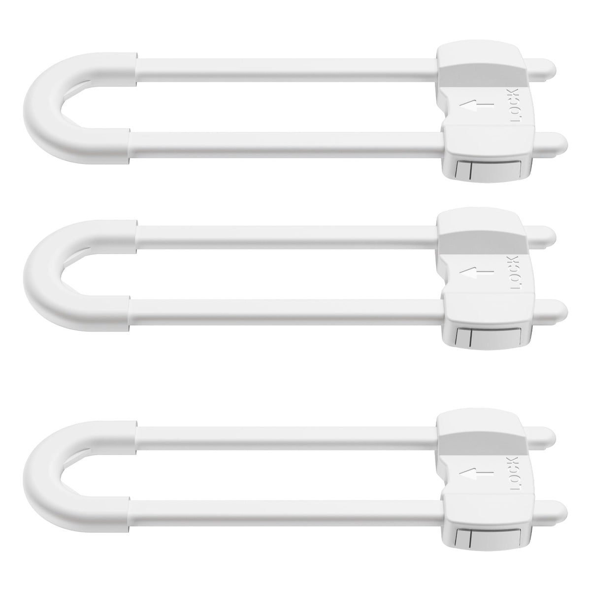 LRANFOW U-Shaped Cabinet Lock clips securely without drilling for safer cabinets.