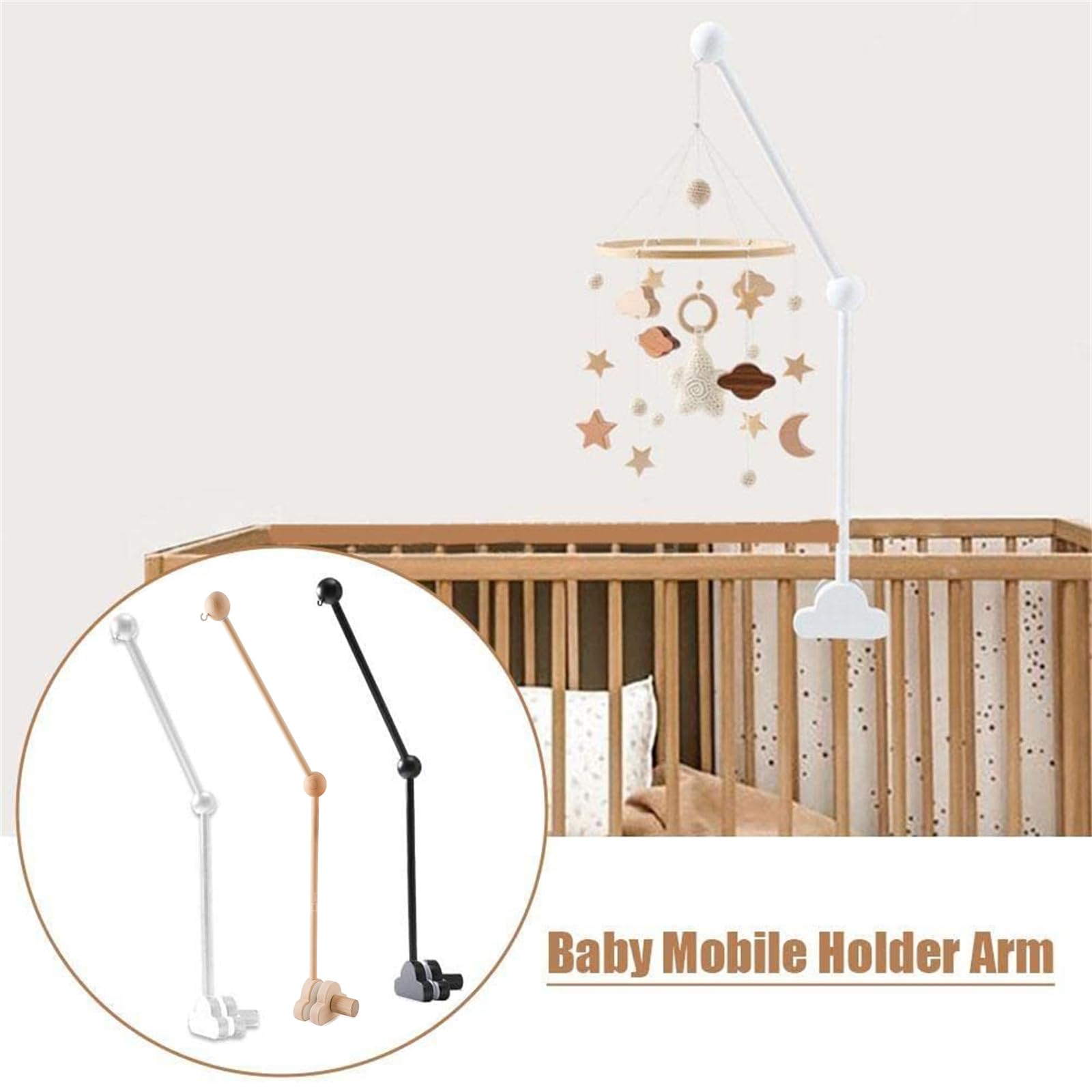 Lroterser Crib Arm provides versatile support for cot bells or small accessories.