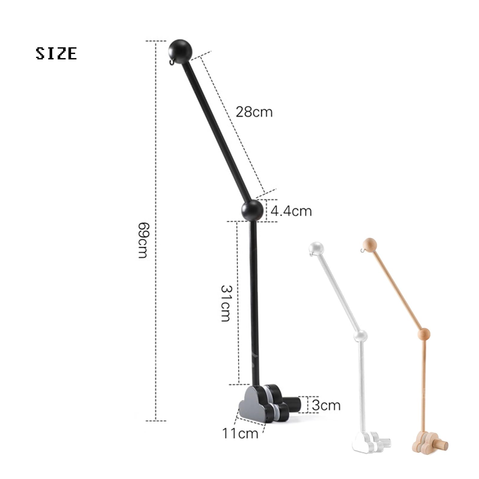 Lroterser Decorative wood cradle arm enhances nursery aesthetics while remaining functional.