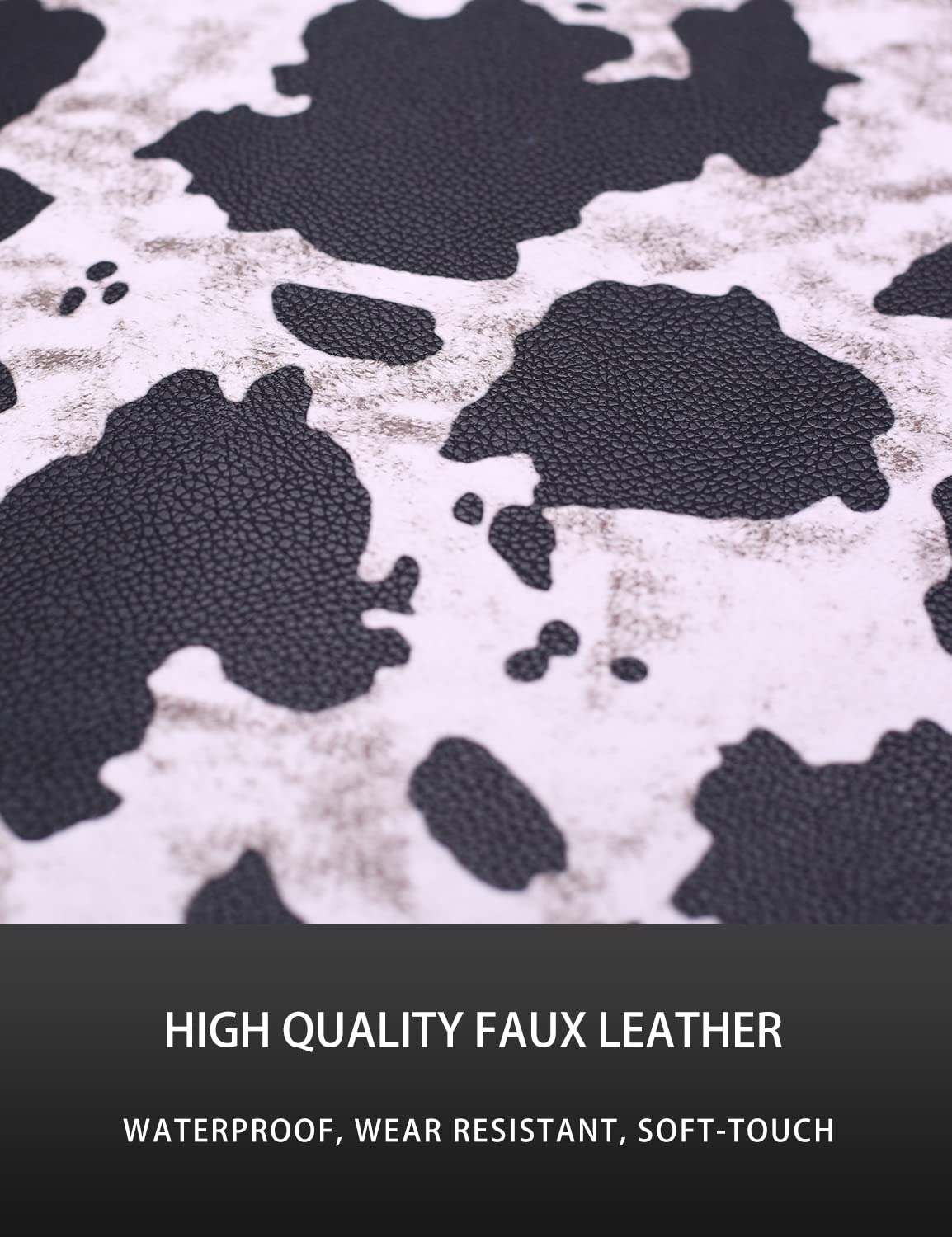 LSBS cow print kick mat cleaning wipe-down keeps interiors fresh