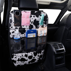 LSBS cow print kick mat storage pockets organize toys and snacks for on-the-go