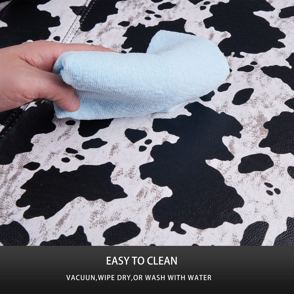 LSBS cow print kick mat two-pack value for families with multiple vehicles