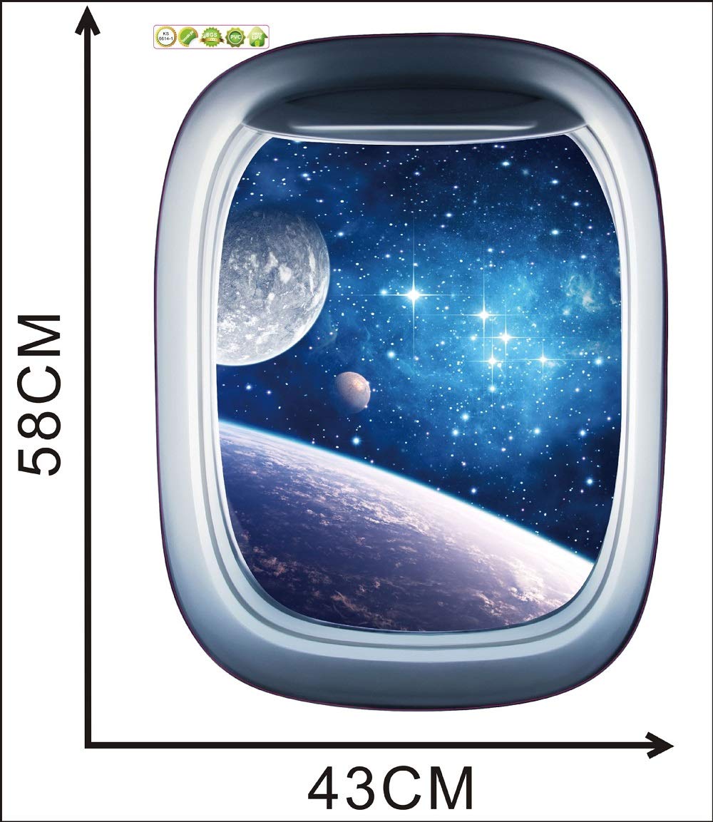 LSHDXD HERRA space capsule window sticker brightens any wall