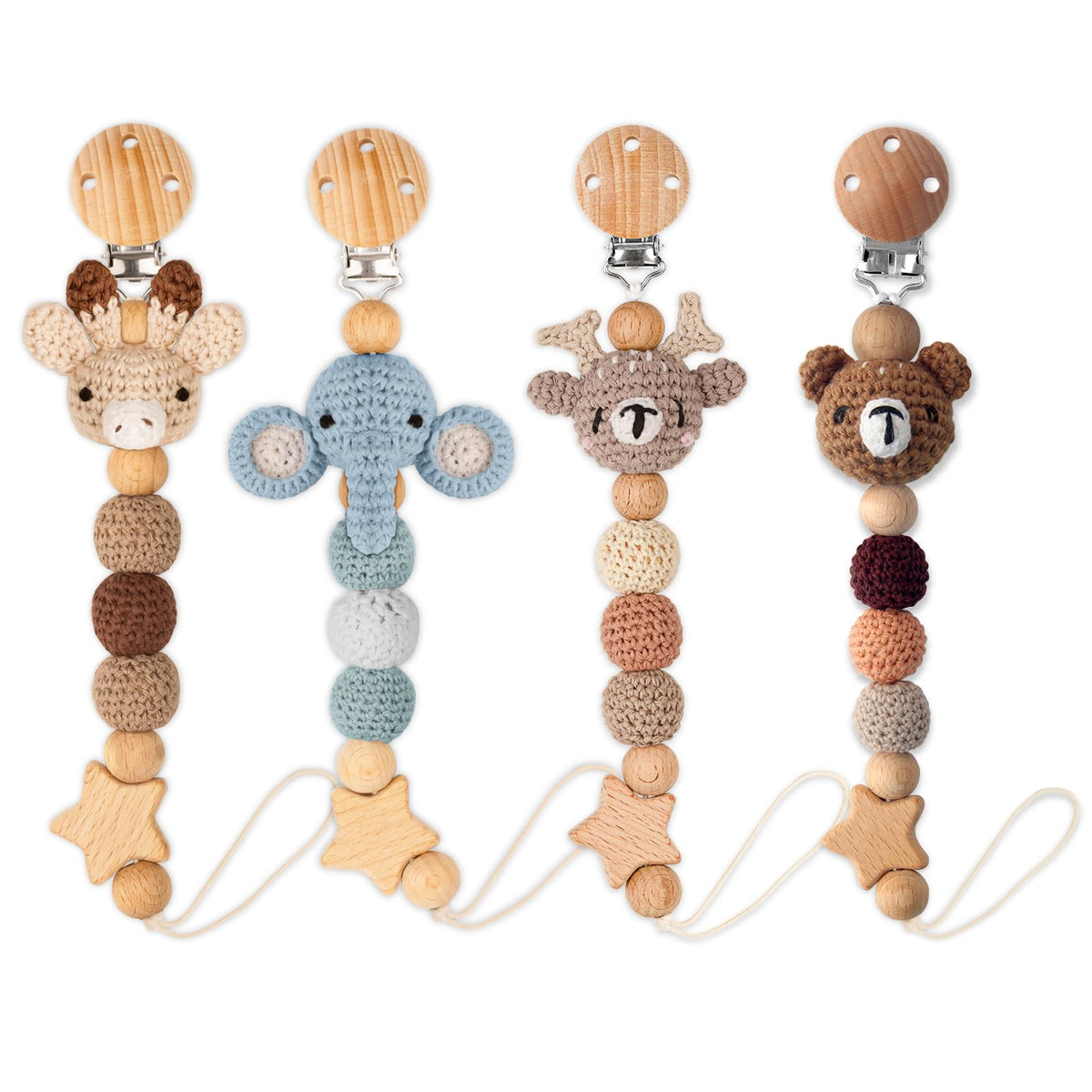 LSTRAGY Christmas pacifier clip with stuffed-animal design keeps pacifiers close and boosts visual appeal
