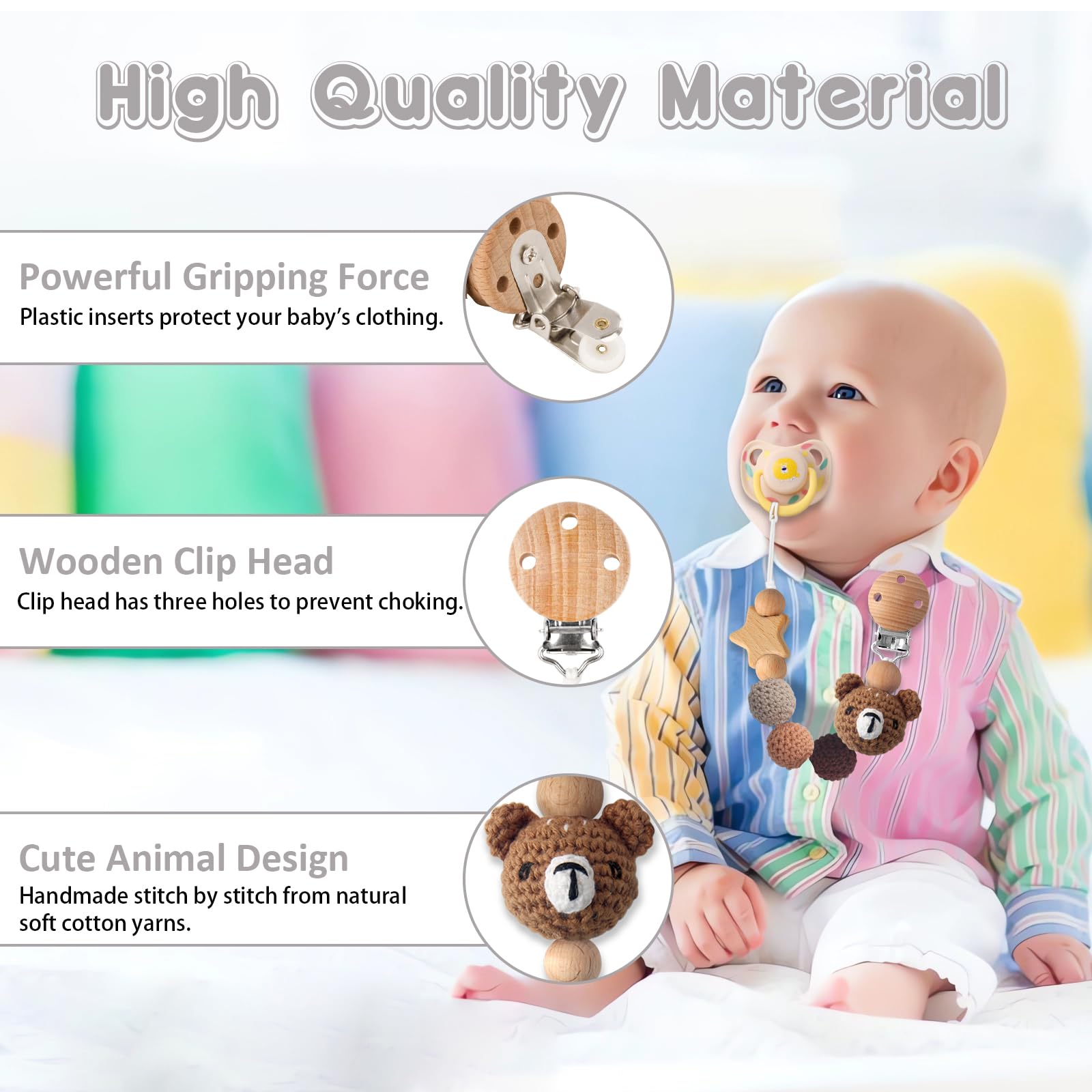 LSTRAGY pacifier clip baby-shower gift-ready presents practical sweetness