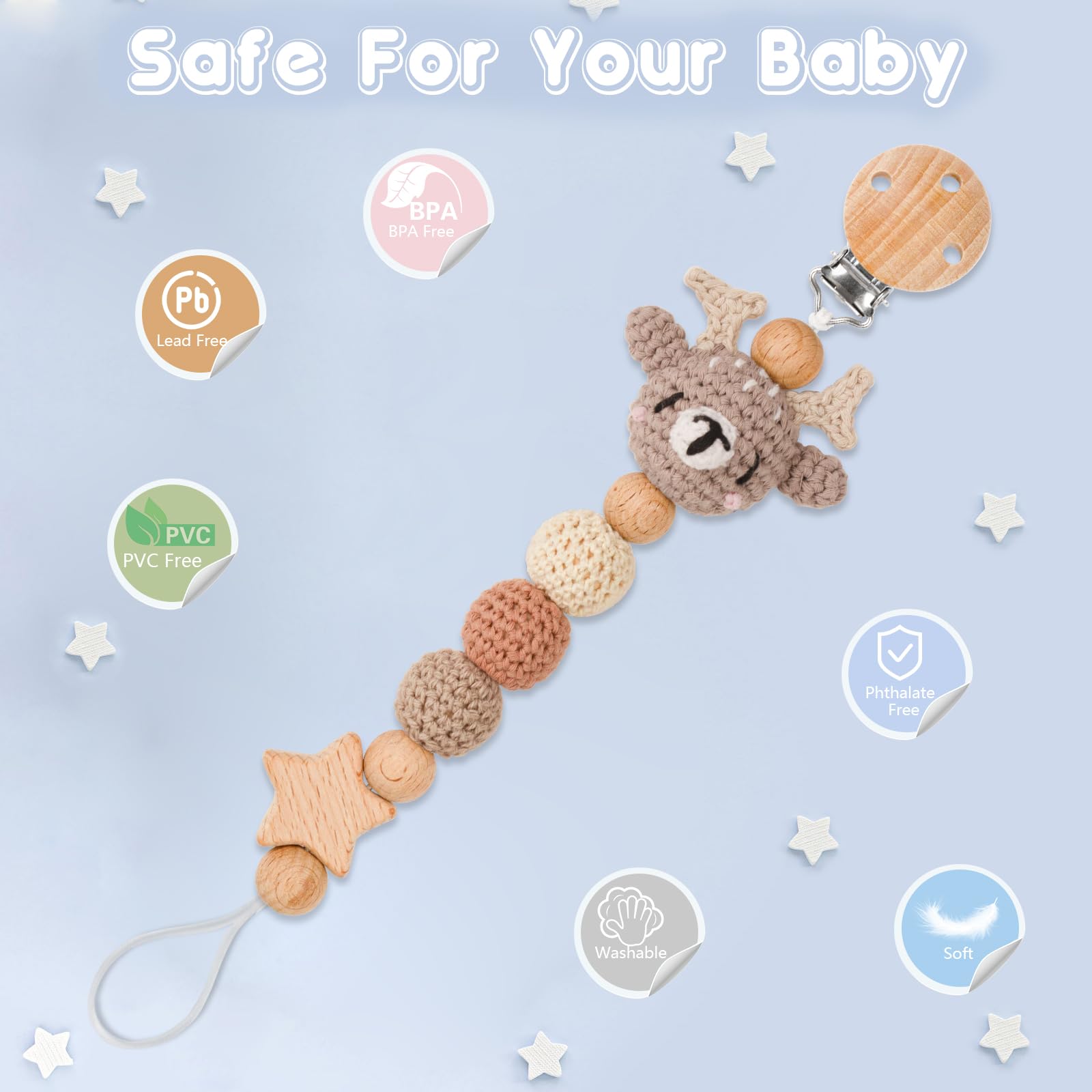 LSTRAGY pacifier clip gift-ready-pack makes a thoughtful baby shower gift
