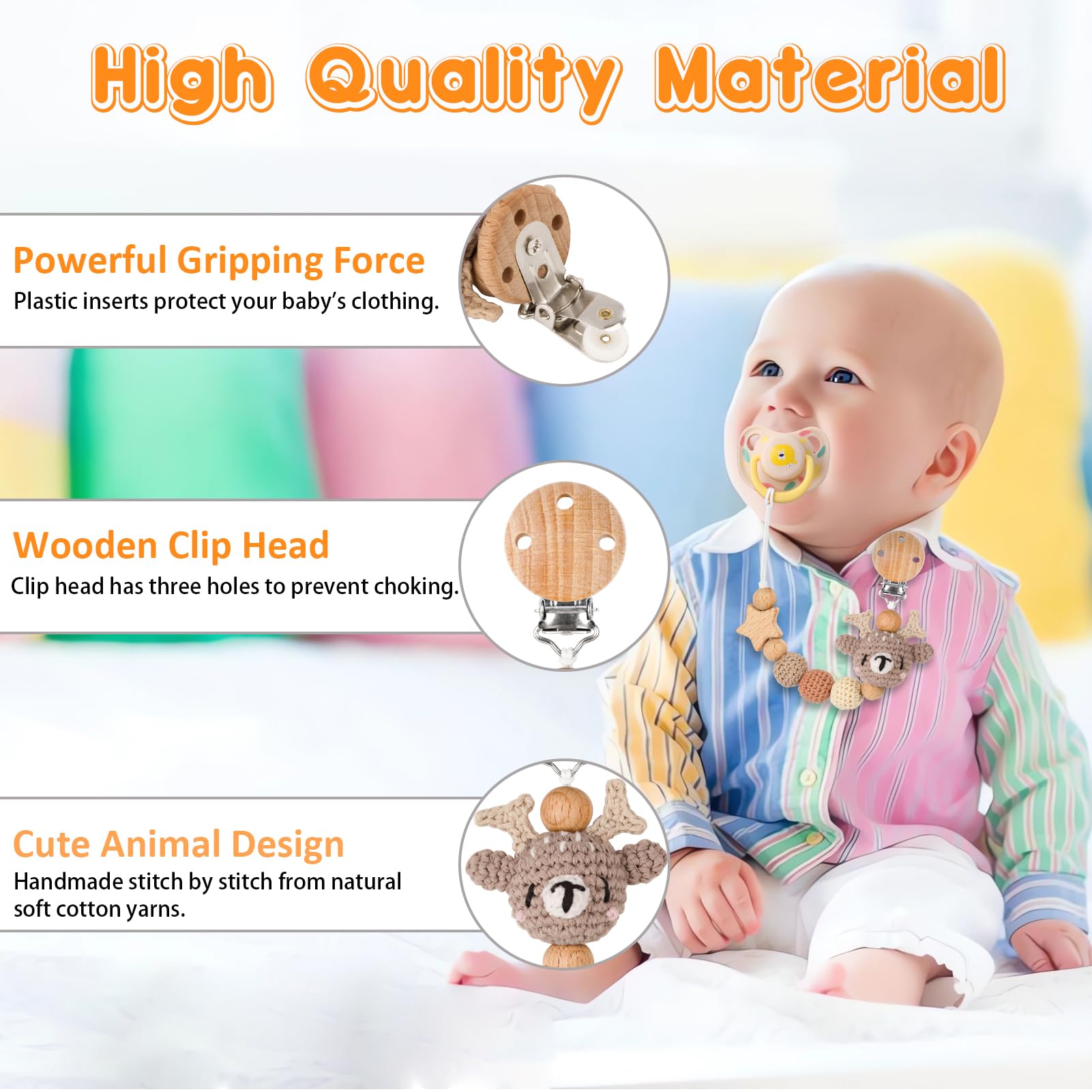 LSTRAGY pacifier clip-on-clothing for quick access during strolls