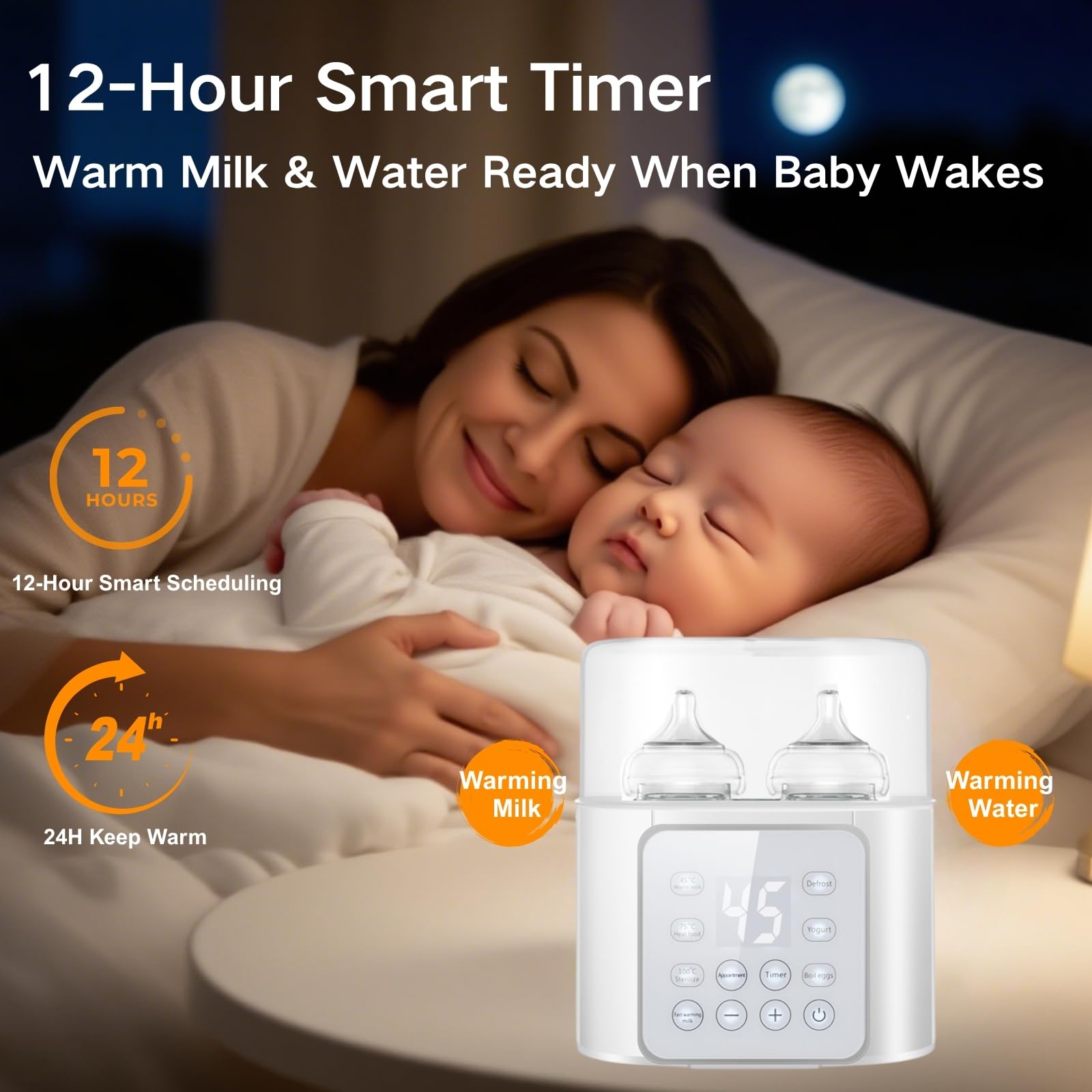 Lszy bottle warmer features auto shut-off for safe night feeds