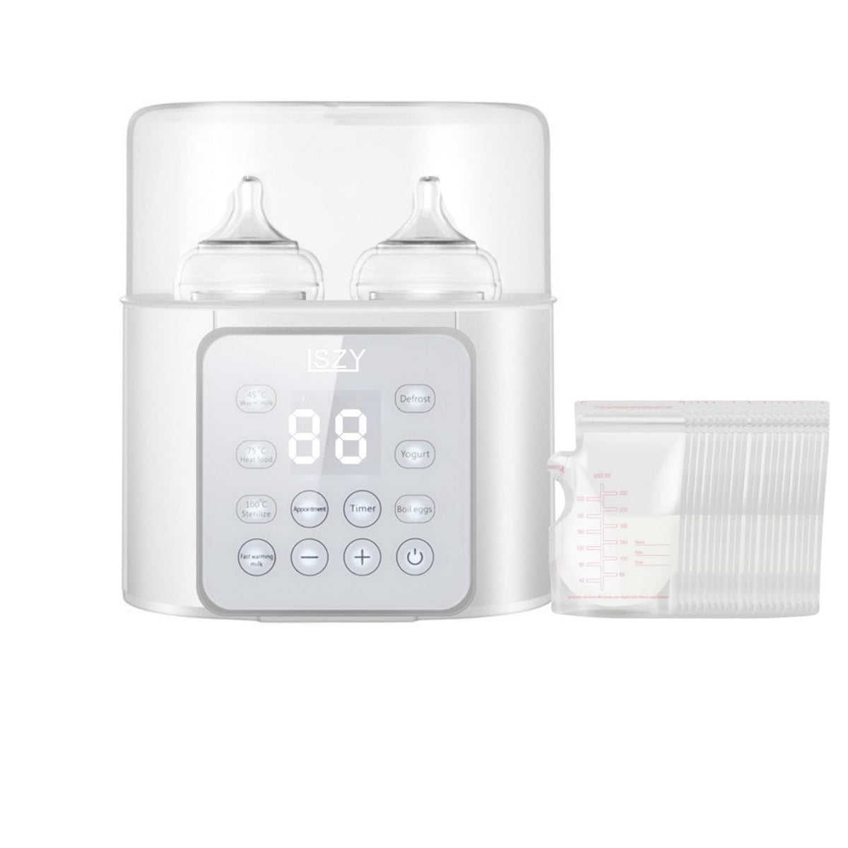 Lszy Double Bottle Warmer enables twin warming for two bottles at once