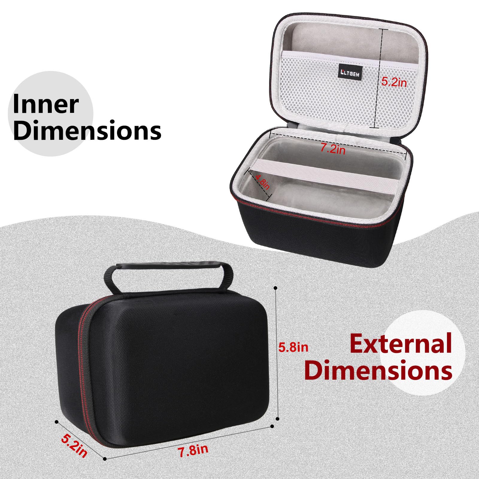 LTGEM hard EVA material provides semi-waterproof, shockproof protection against bumps.