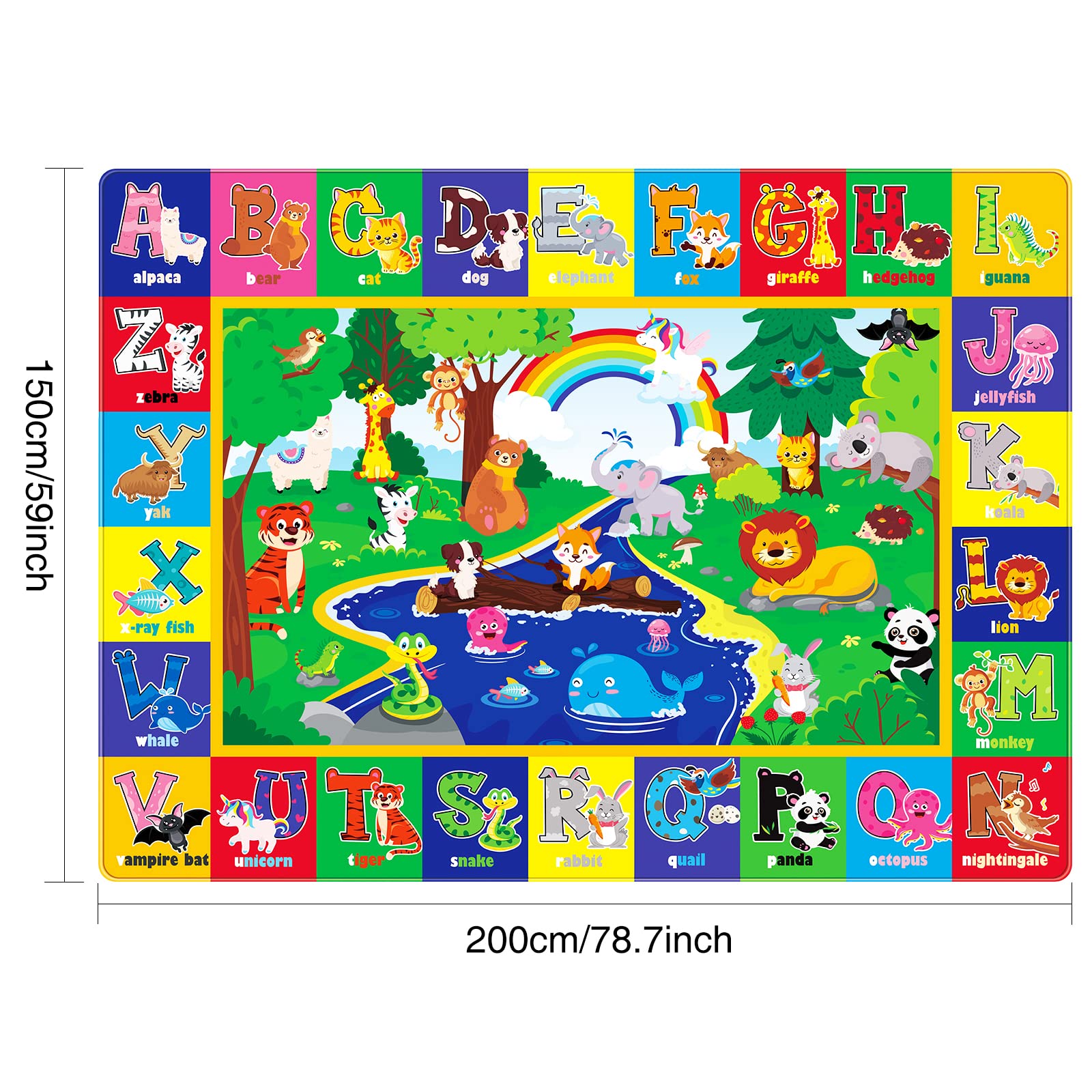 LTKOUGFAM baby crawling mat anti-slip backing keeps little movers secure