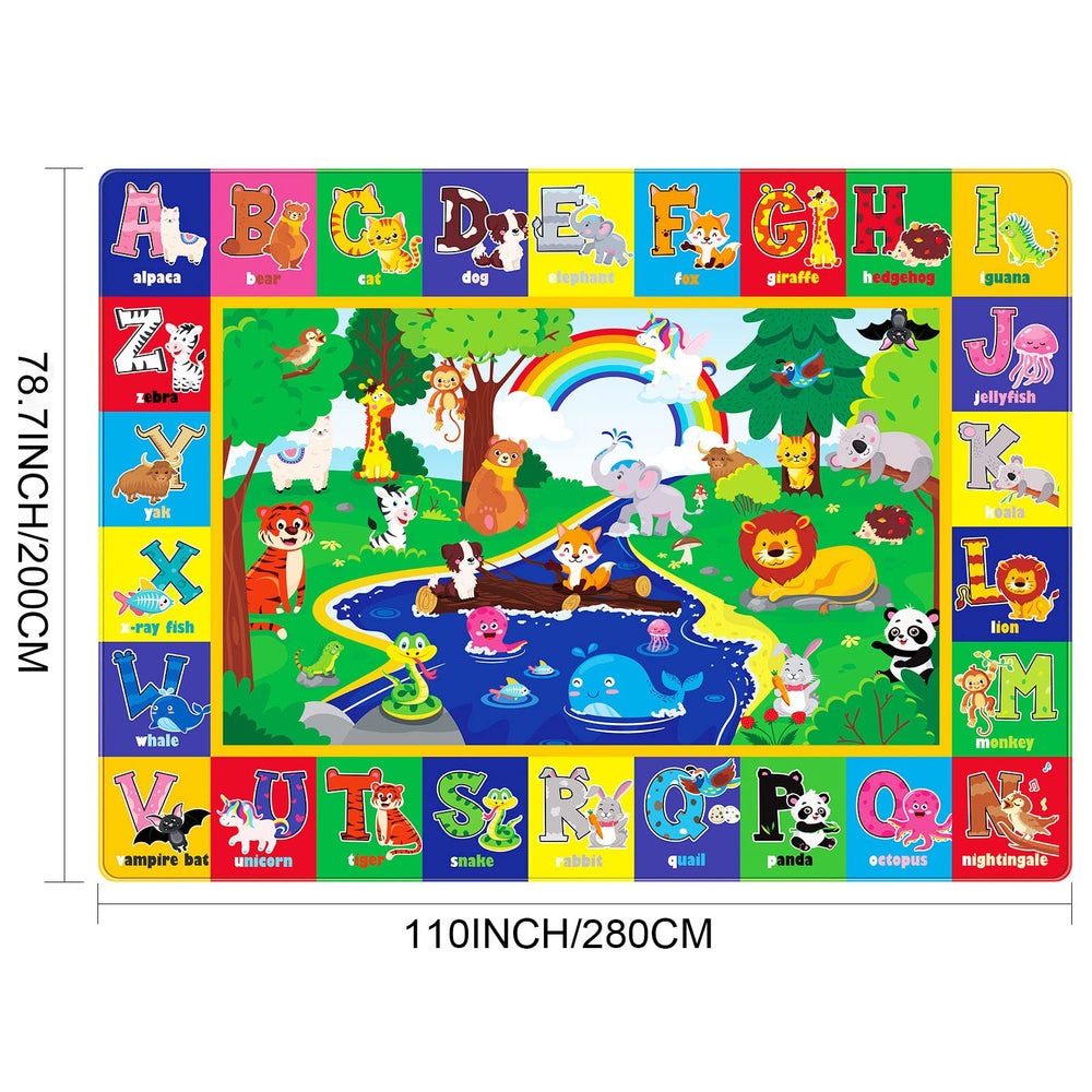 LTKOUGFAM baby play mat shows alphabet animals to boost early learning
