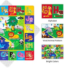 LTKOUGFAM alphabet-pattern mat supports sensory exploration with vivid visuals.