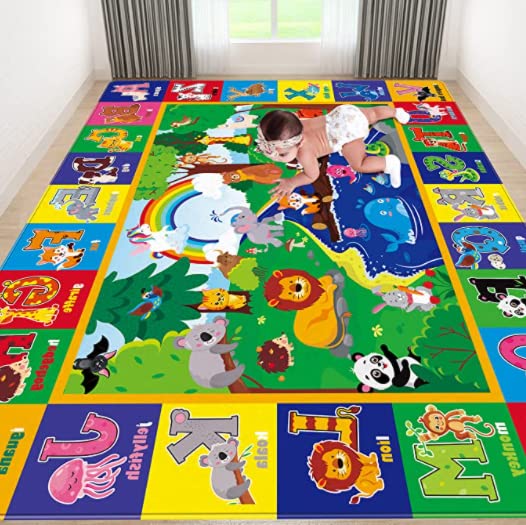 LTKOUGFAM baby play mat with colorful patterns supports engaging sensory play