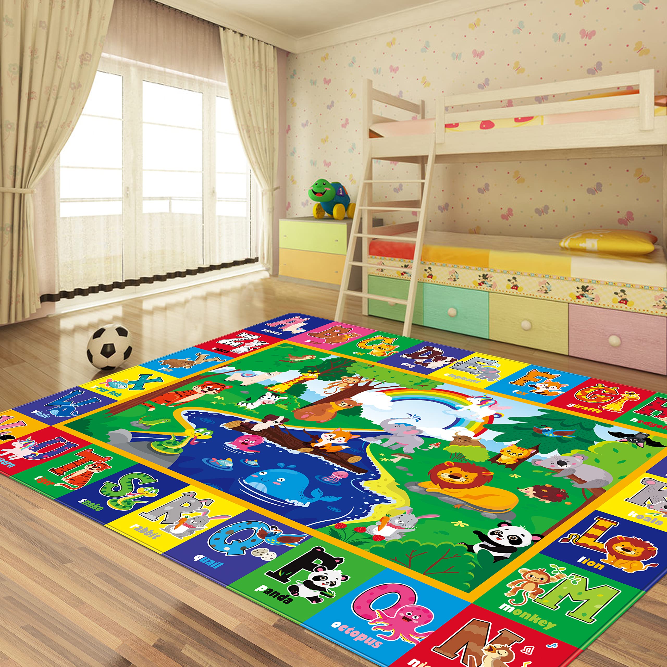 LTKOUGFAM baby play mat has soft-edge stitching for gentle contact