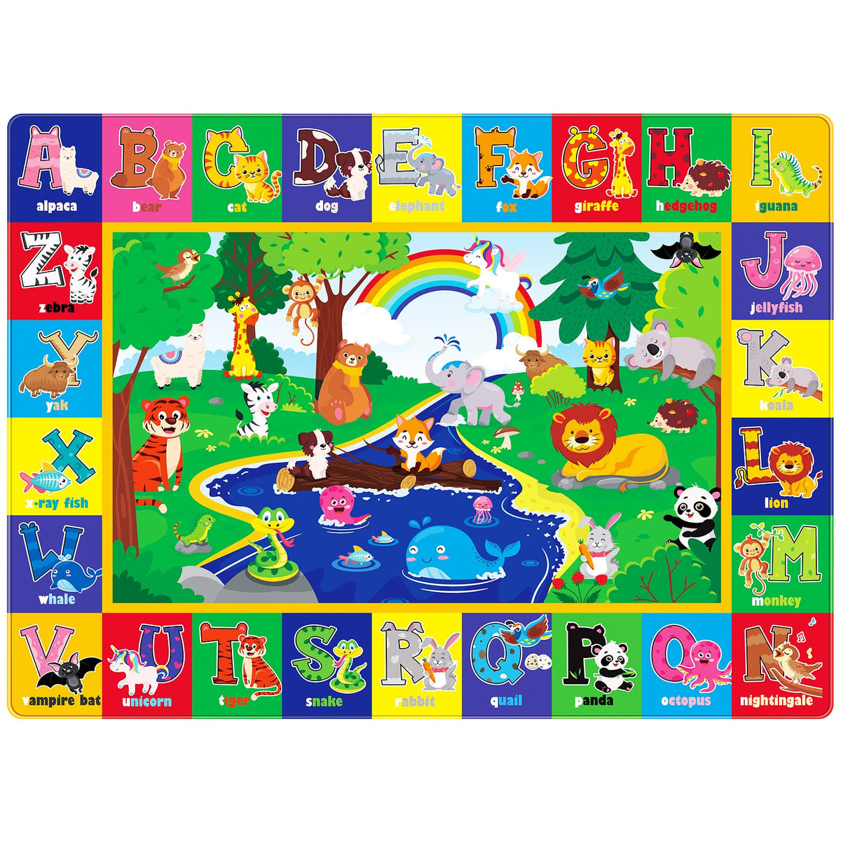 LTKOUGFAM baby play mat with soft surface, ideal for tummy time and crawling.