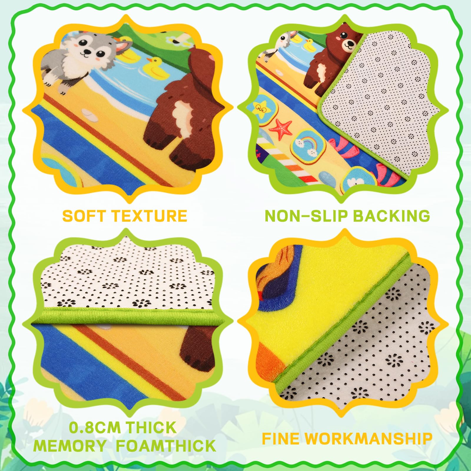 LTKOUGFAM forest-animals-rug-playroom brings whimsical scenery to kids' play area