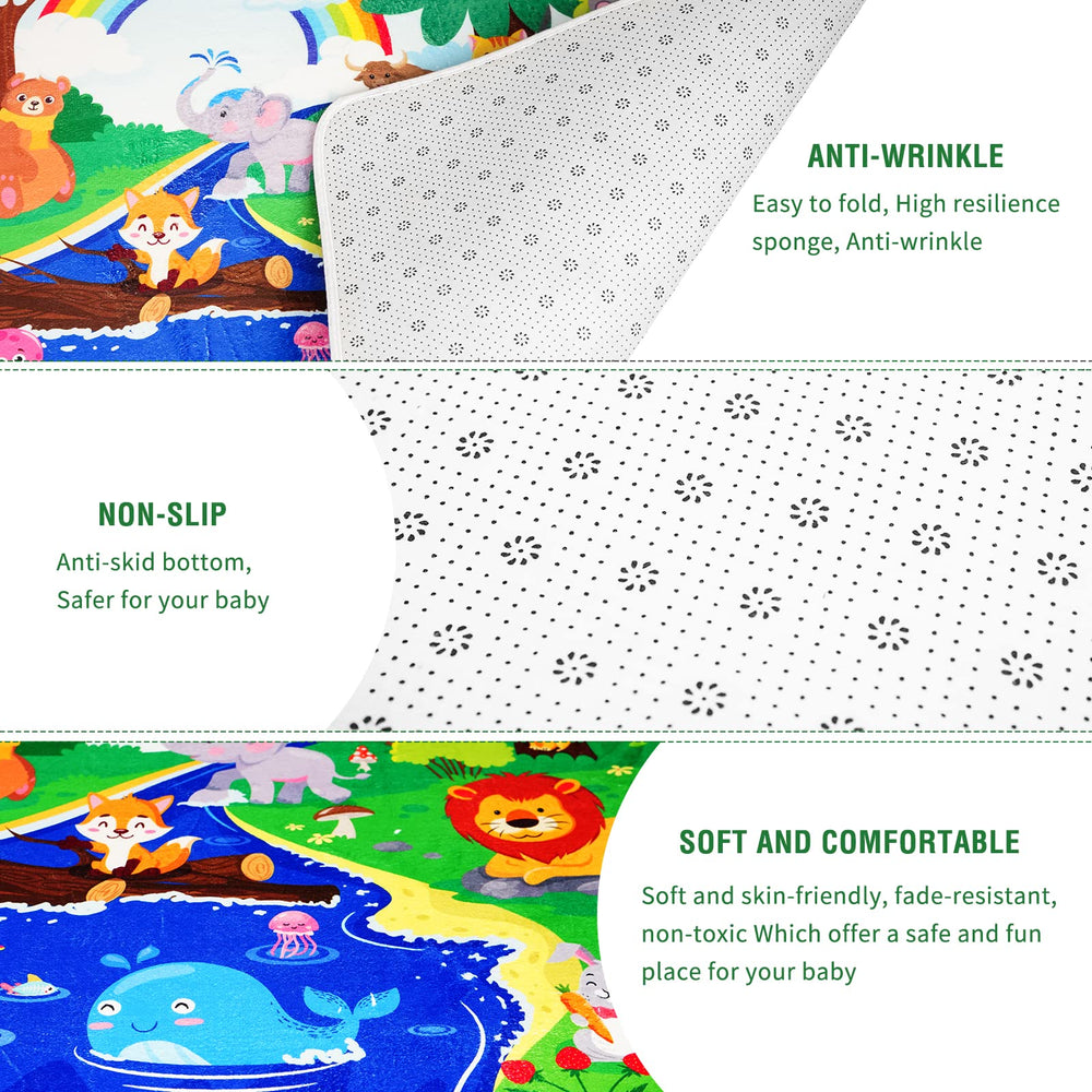 LTKOUGFAM edge-sewn non-slip design maintains a stable play area