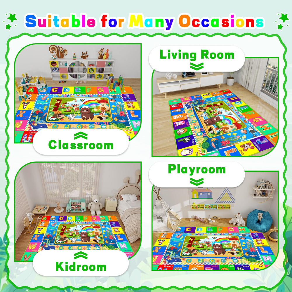 LTKOUGFAM nursery-playroom-decor-mat complements room decor while inviting learning moments