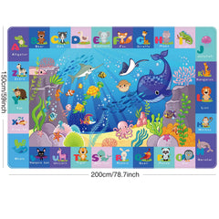 LTKOUGFAM sea animal play rug creates an engaging ocean-themed space for crawling.