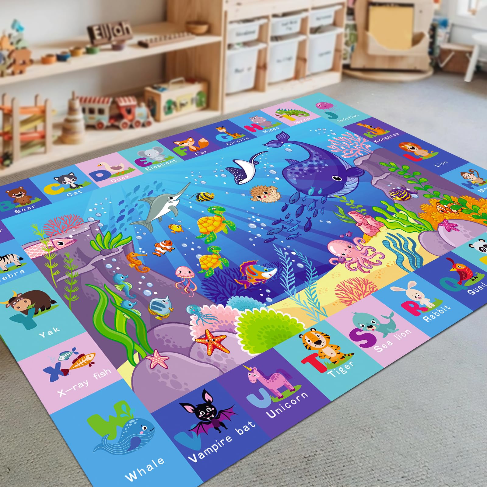 LTKOUGFAM underwater world play mat foldable for easy storage and portable play