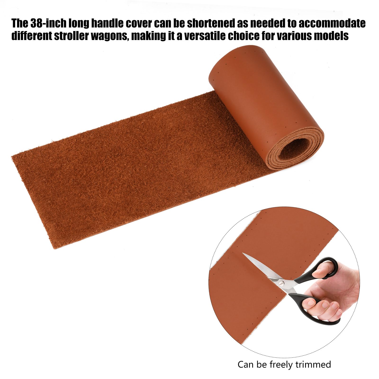 LUAATT brown leather handle cover offers long-lasting durability