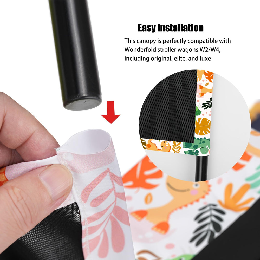 LUAATT full-coverage canopy offers rotate-and-cover versatility for sun protection.