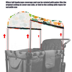 LUAATT canopy compatible with Wonderfold W2/W4 demonstrates easy-fit design.