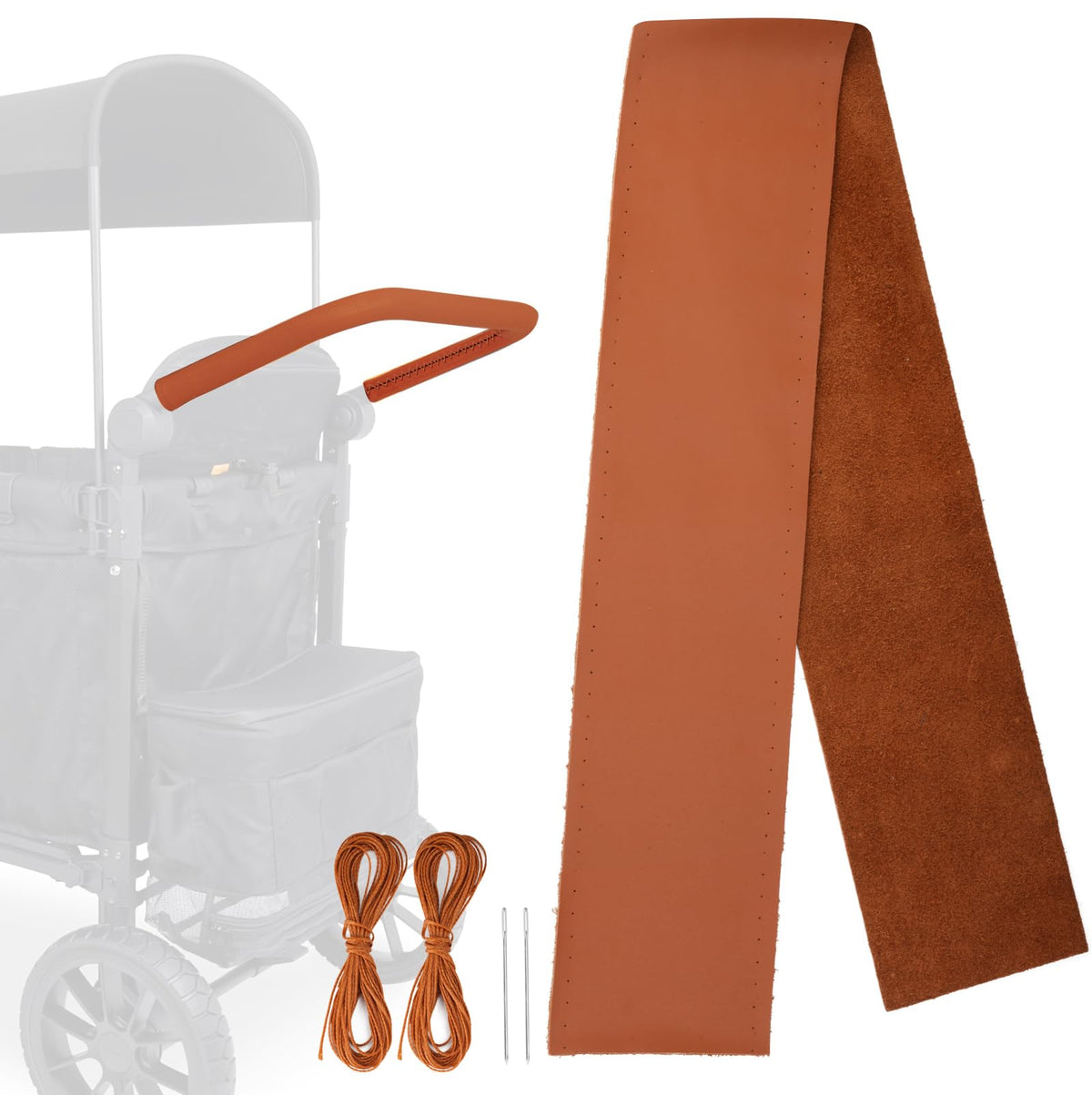 LUAATT universal leather handle cover on Wonderfold W2 for durable, comfy grip