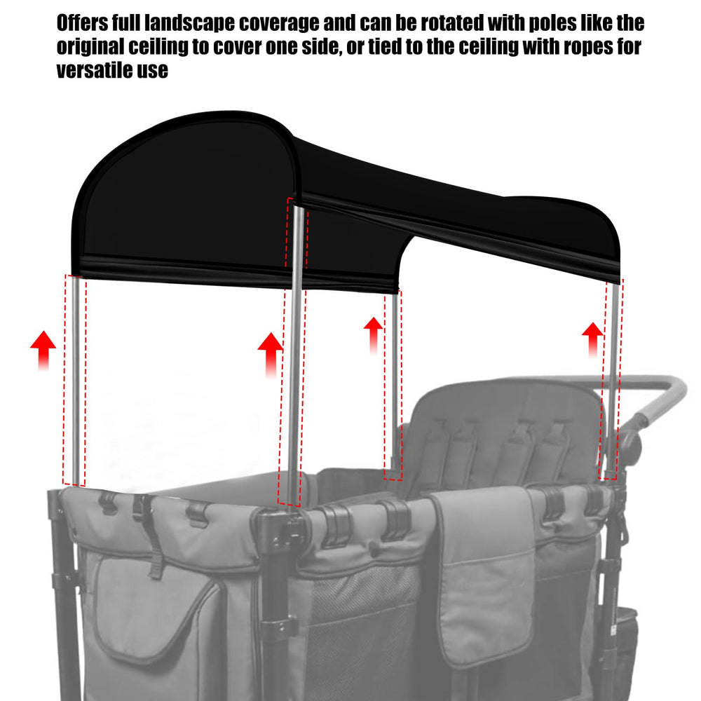 LUAATT Wonderfold-compatible sunshade in black provides durable UPF50+ protection.
