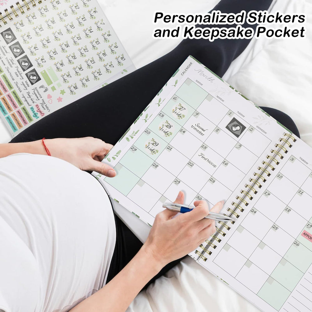 LUAVIARU Pregnancy Journals calendar pages help you organize appointments and milestones