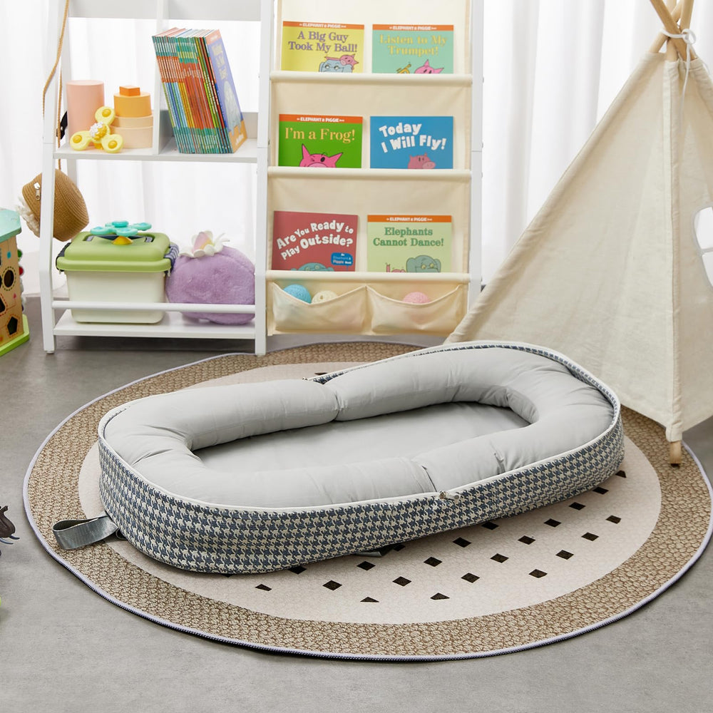 Lucakuins baby lounger at home creating a bonding space for parent and baby
