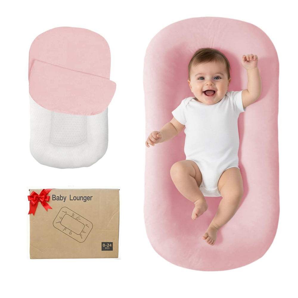 Lucakuins Baby Lounger with bionic design for awake bonding and play.