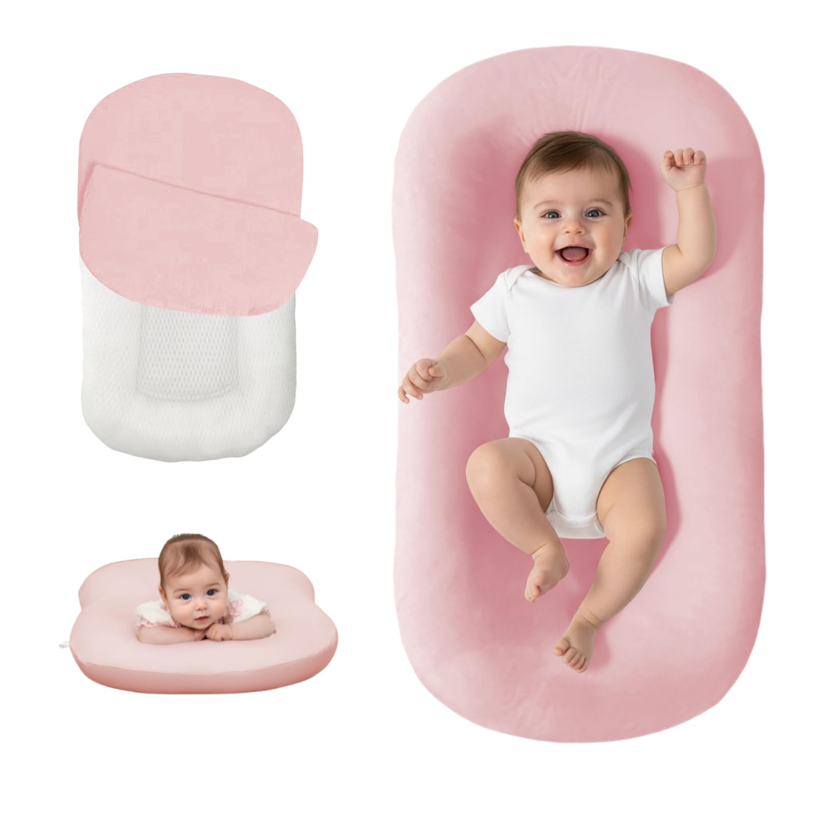 Lucakuins baby lounger with bionic design for engaged play and bonding