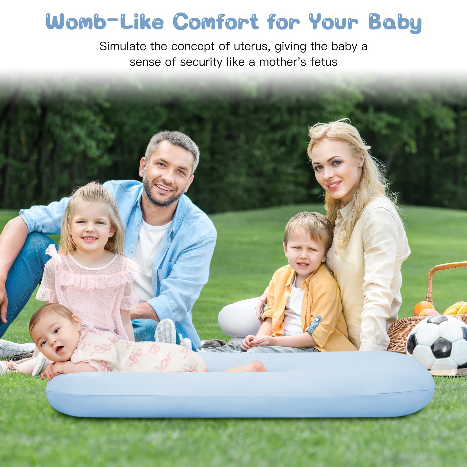 Lucakuins blue lounger zipper cover detail for easy cleaning