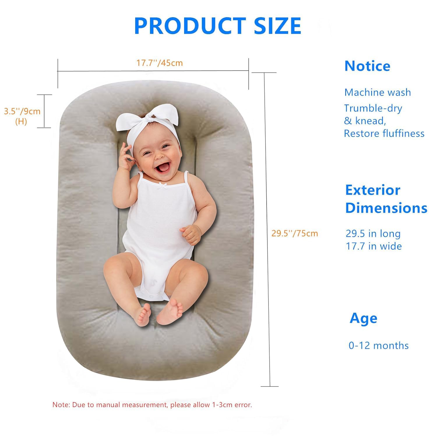 Lucakuins lounger highlighting breathable 3D polyester filling for coziness.