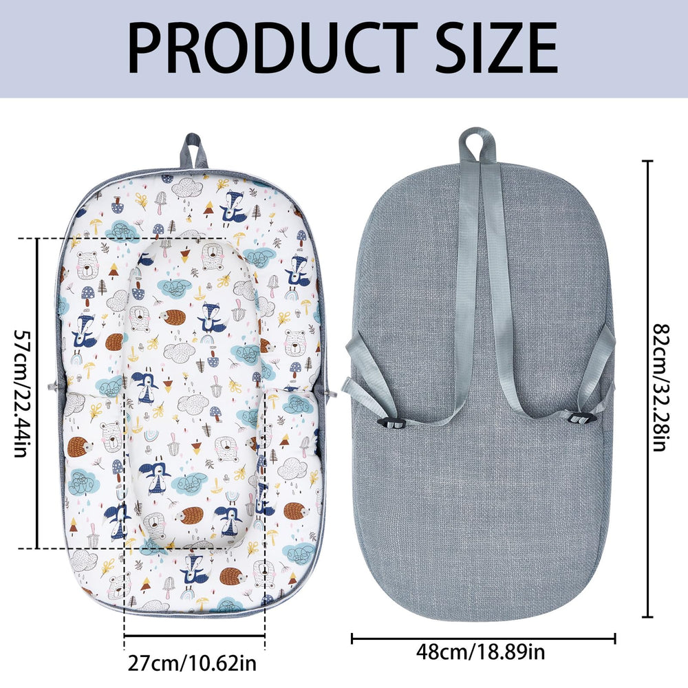 Lucakuins baby lounger in use during interactive playtime and bonding.