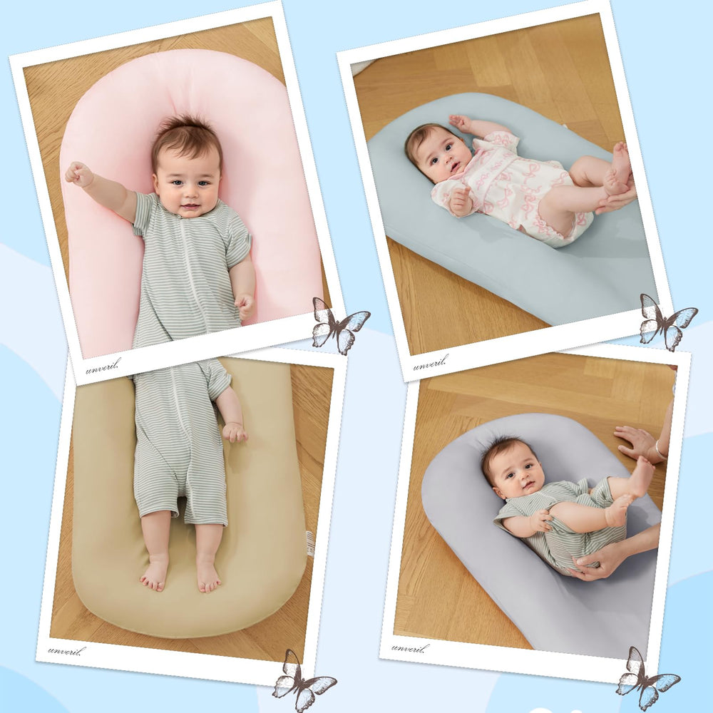 Lucakuins Baby Lounger safety-certified design emphasizes cautious infant use.