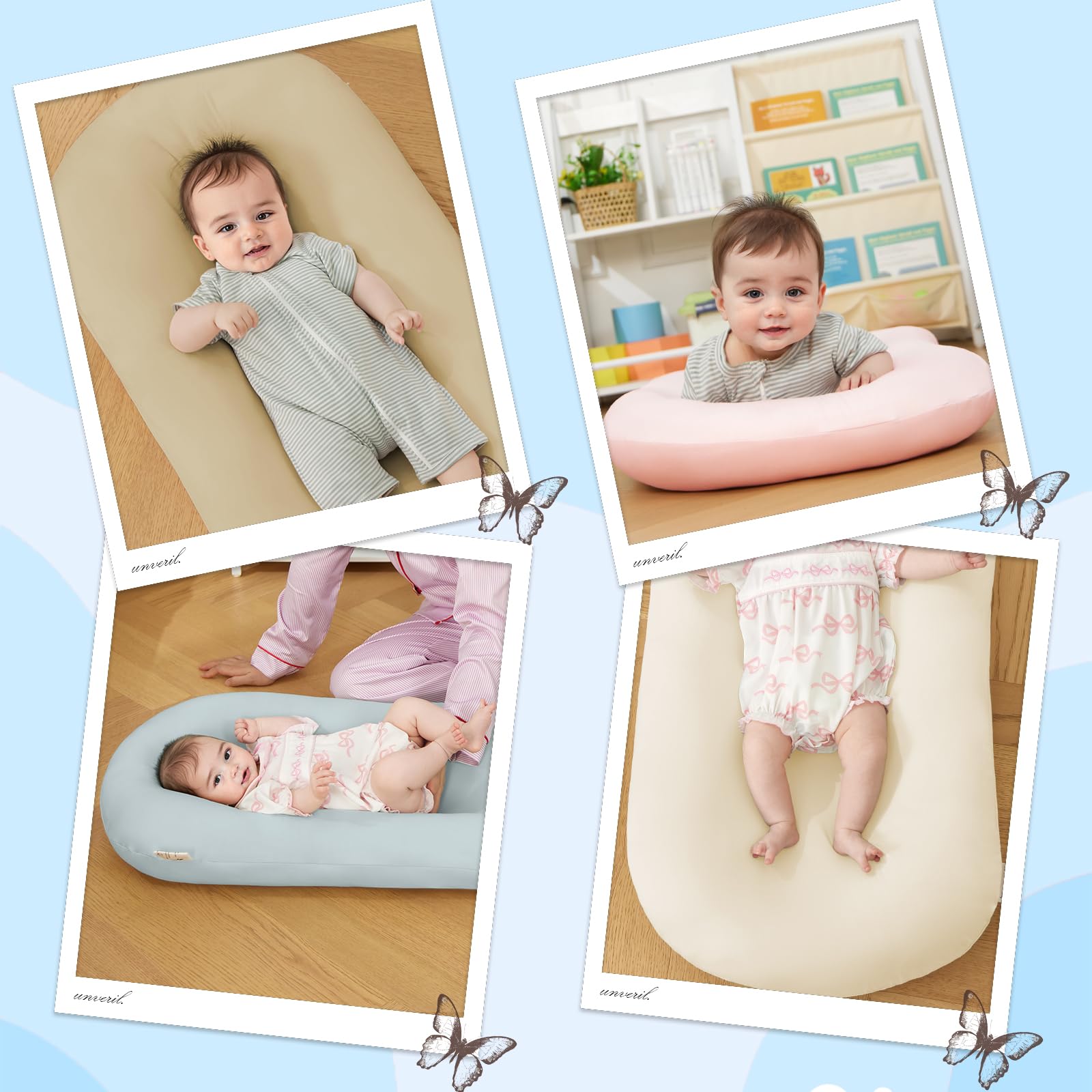 Lucakuins Baby Lounger in white showing clean nursery aesthetics
